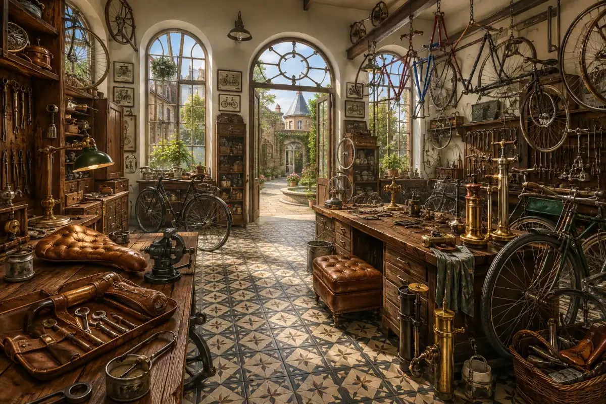 Heritage Bicycle Workshop Parlor illustrated search scene