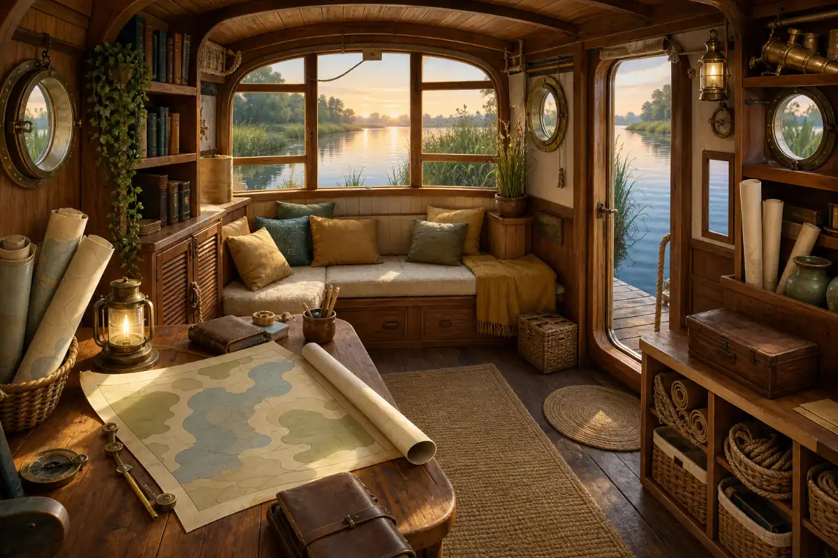 Houseboat Map Cabin