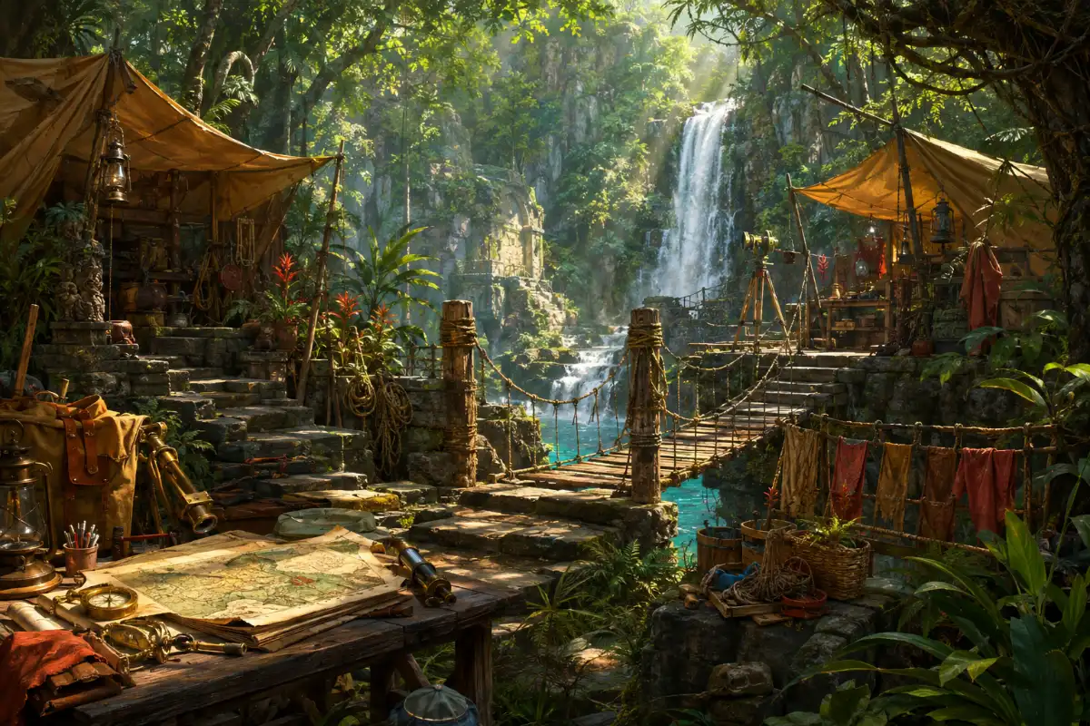 Jungle Waterfall Rope Base