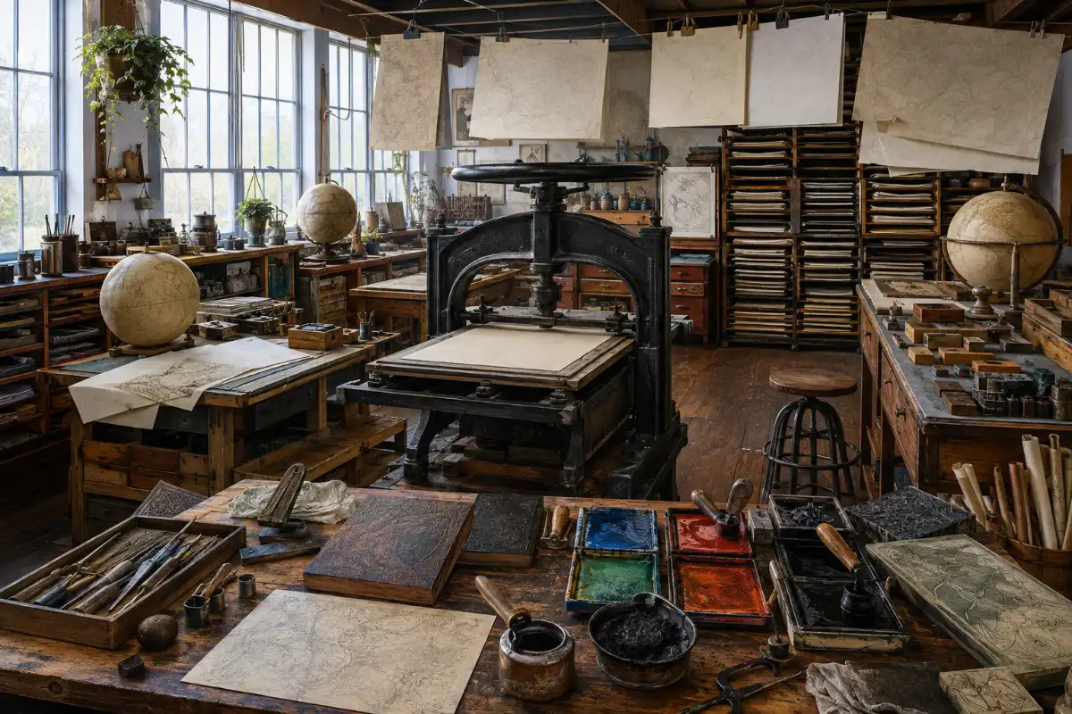 Map Printing Cartography Classroom