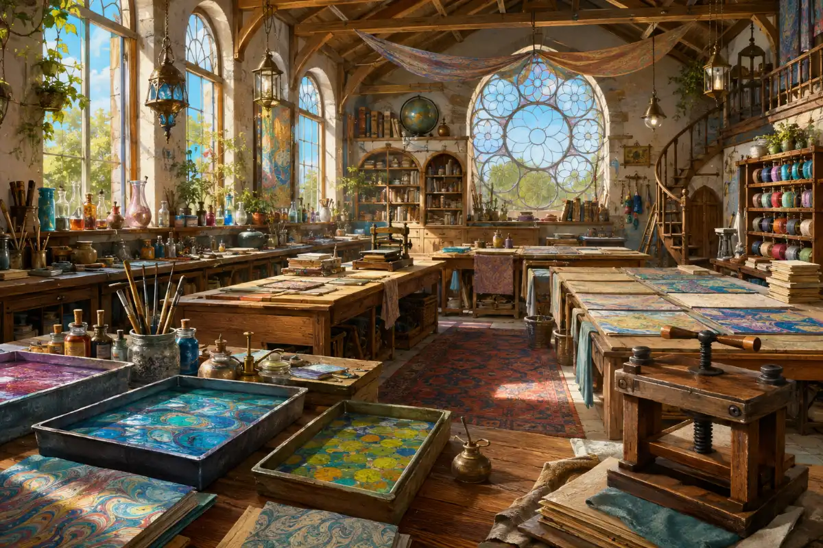Paper Marbling Bookbinding Classroom