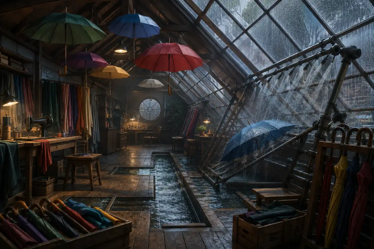 Rainy Umbrella Maker's Testing Loft