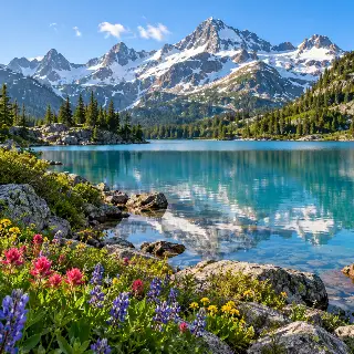 Alpine Lake Wildflowers