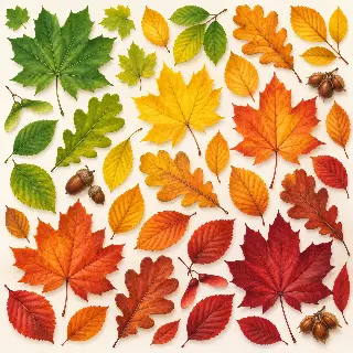 Autumn Leaf Color Grid