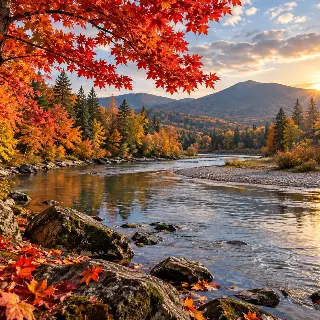 Autumn Maple River Bend