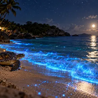 Bioluminescent Beach Night