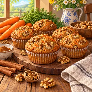 Carrot Walnut Muffins