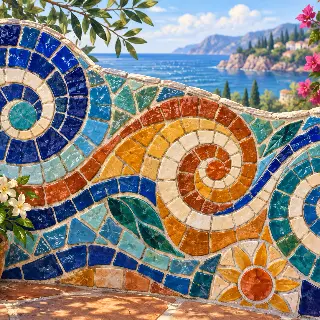 Ceramic Mosaic Spirals