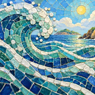 Ceramic Mosaic Waves