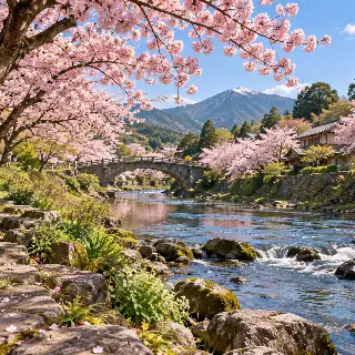 Cherry Blossom Riverside