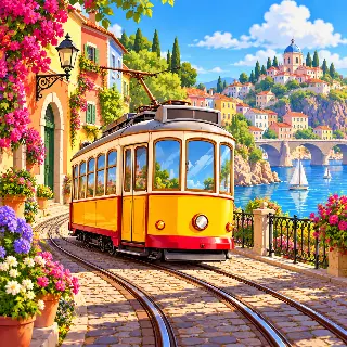 Colorful City Tram