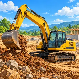 Construction Excavator Site