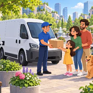 Electric Delivery Van City
