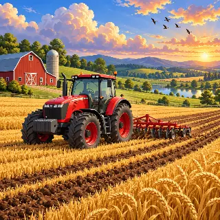 Farm Tractor Field
