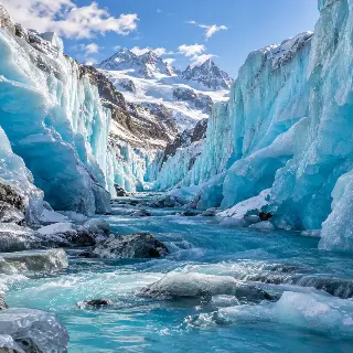 Glacier Blue Ice Canyon