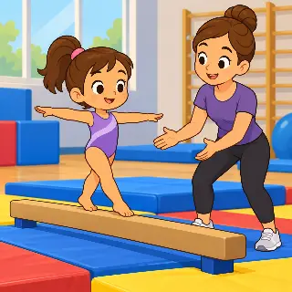 Gymnastics Beam Youth Practice