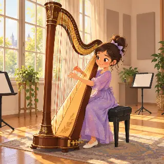 Harp Sunlit Studio