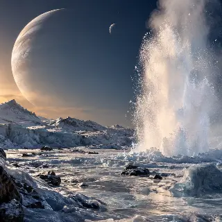 Icy Moon Geyser