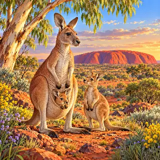Kangaroo Outback Family