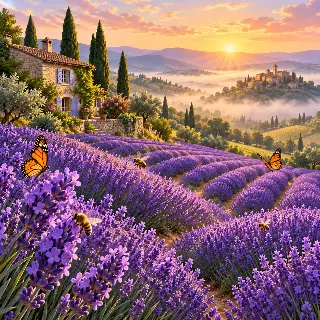Lavender Field Sunrise