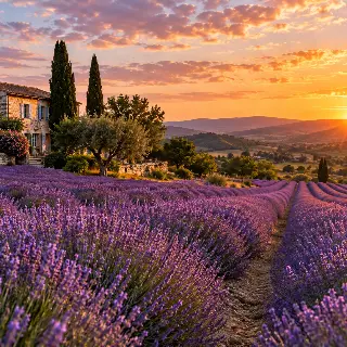 Lavender Field Sunset