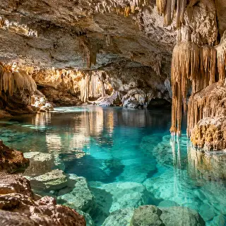 Limestone Cave Underground Pool