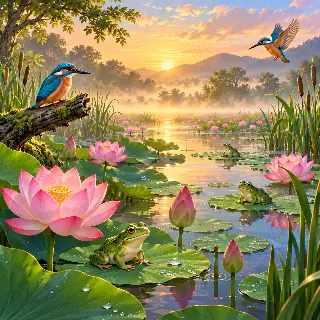 Lotus Marsh Daybreak