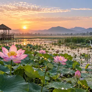 Lotus Wetland Dawn