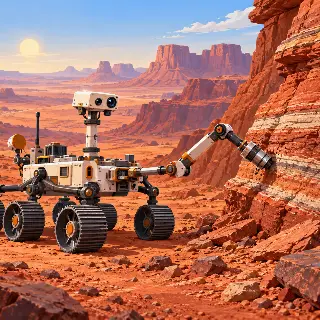 Mars Layered Cliff Rover