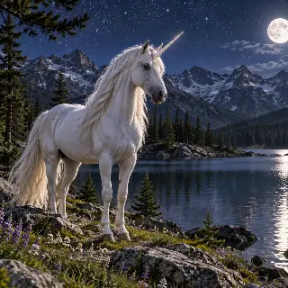 Moonlit Unicorn Lake