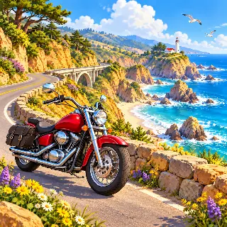 Motorcycle Coastal Road