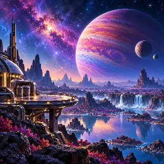 Nebula Planet Silhouette