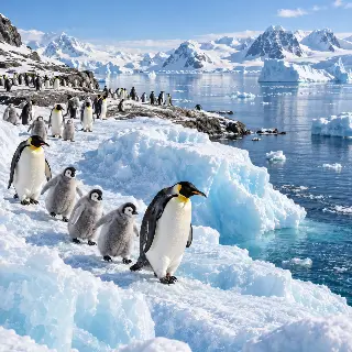 Penguin Blue Ice Colony
