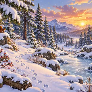Pine Forest Snowfall