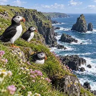 Puffin Sea Cliff Colony