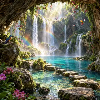 Rainbow Waterfall Grotto