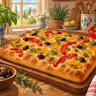 Roasted Pepper Focaccia