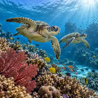 Sea Turtle Coral Garden