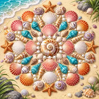 Seashell Radial Arrangement