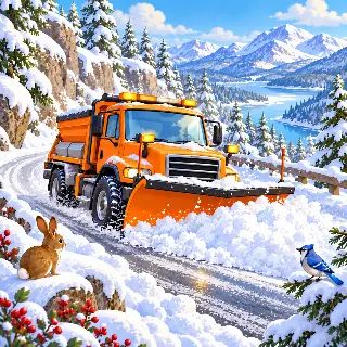 Snowplow Winter Road