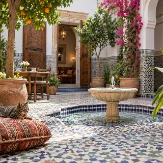 Tiled Moroccan Courtyard
