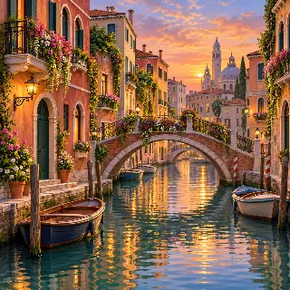 Venice Quiet Canal Evening