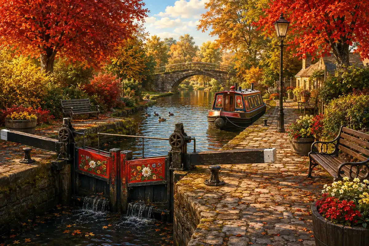 Autumn Canal Lock Park