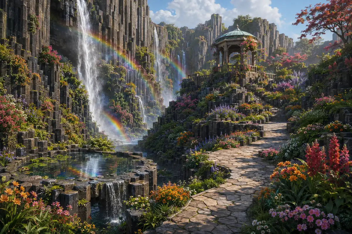 Basalt-Column Rainbow Garden