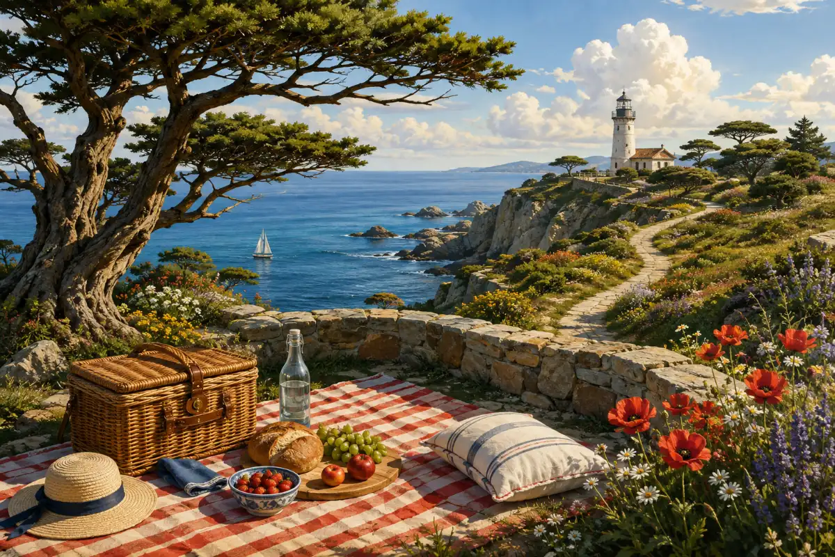 Coastal Cliff Picnic Overlook
