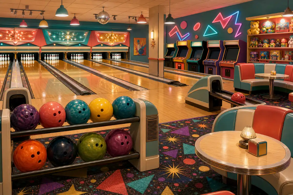 Colorful Arcade Bowling Hall