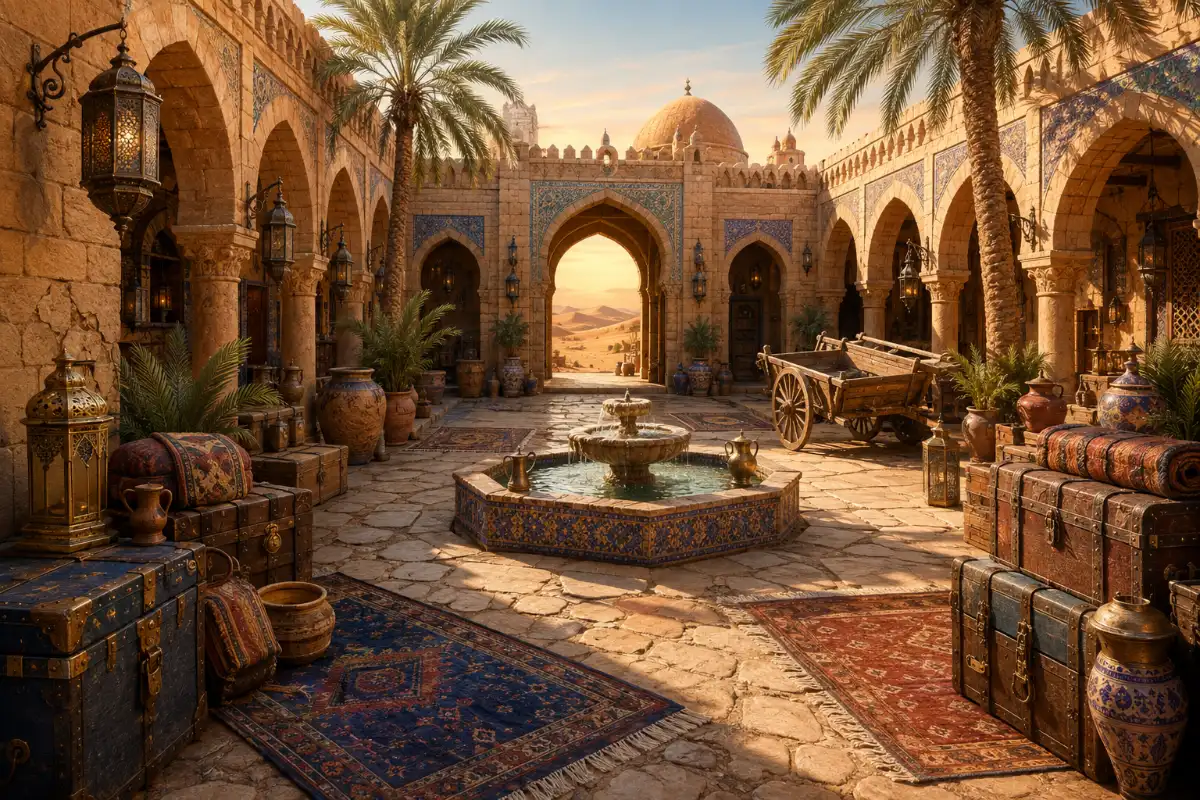 Desert Caravanserai Courtyard
