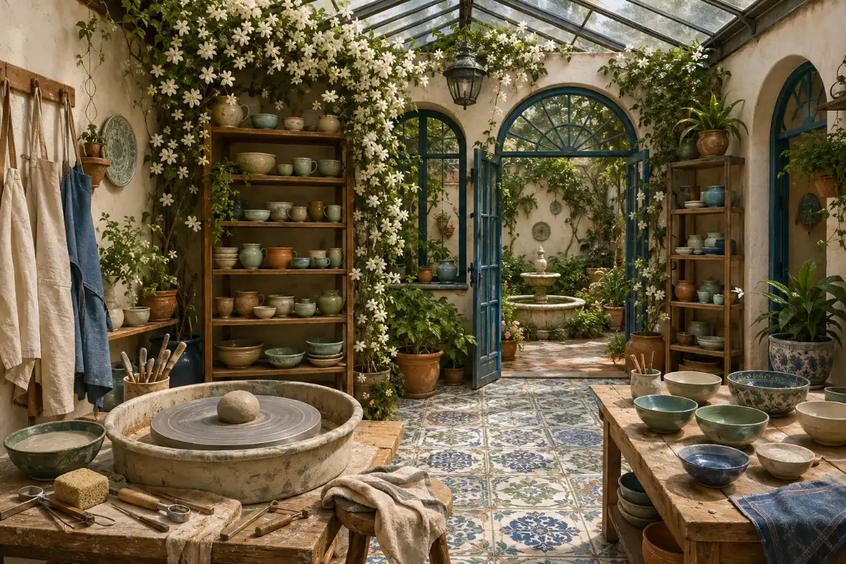 Glass-Roof Pottery Courtyard