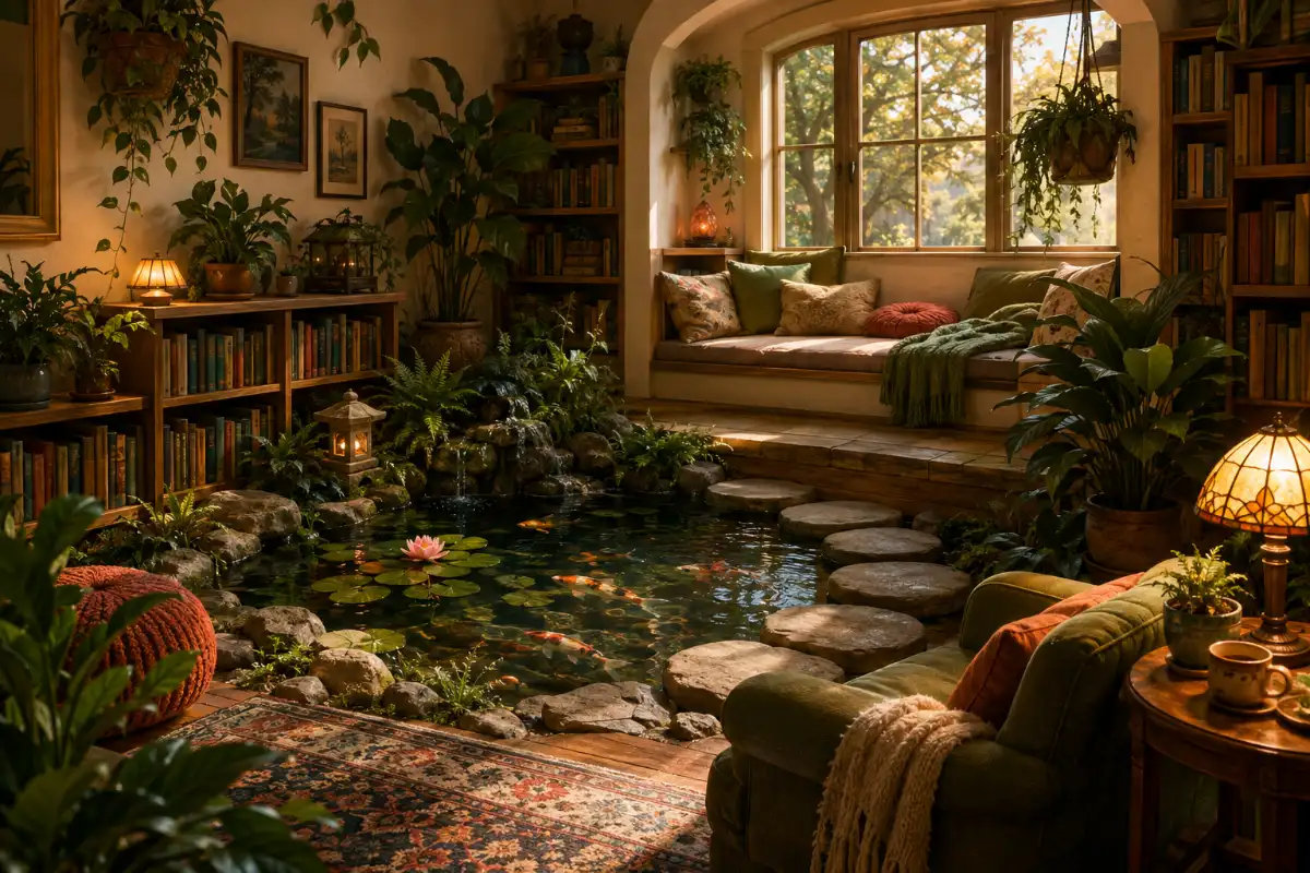 Indoor Pond Reading Lounge