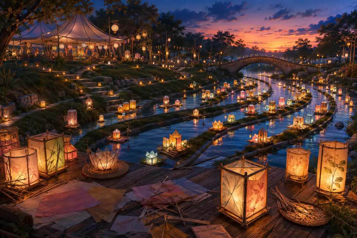 Riverside Paper-Lantern Raft Festival